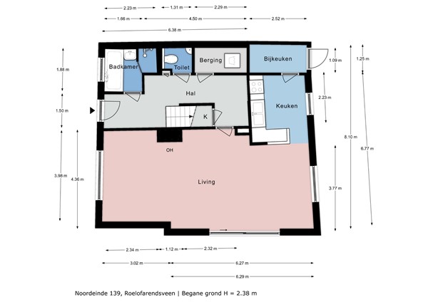 Floorplan - Noordeinde 139, 2371 CP Roelofarendsveen